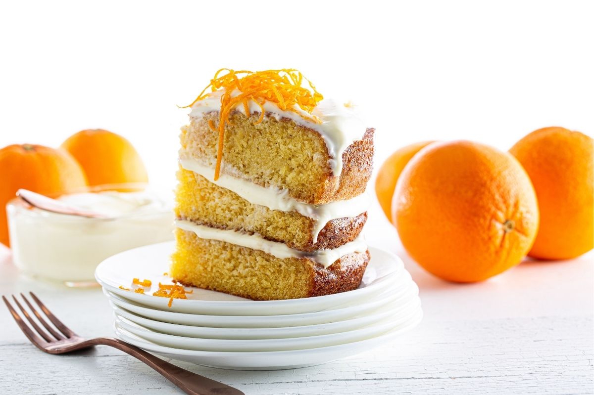 3 Layer Orange Coconut Yoghurt Cake Recipe - Twisted Citrus 